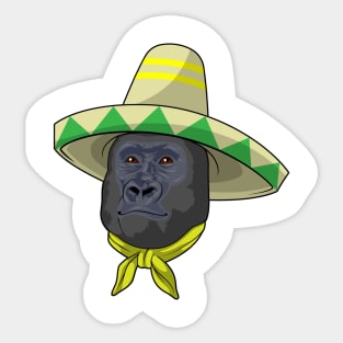 Monkey with Straw hat Sticker